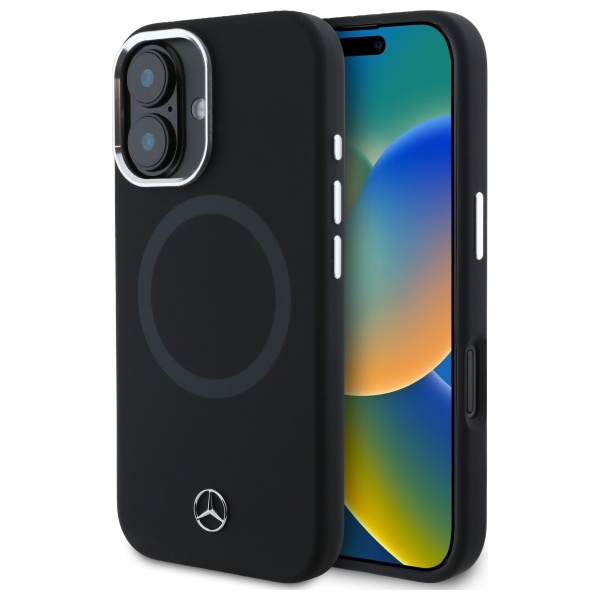 Mercedes MEHMP16S23SUTTK Black Hardcase Silicone Tonal Logo MagSafe iPhone 16 Tok