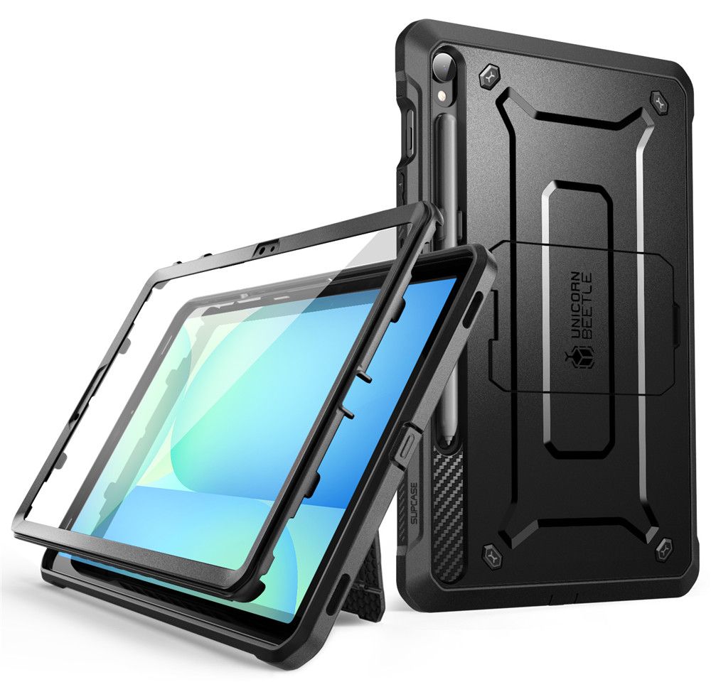 Supcase Unicorn Beetle Pro Black Samsung Galaxy Tab S10 Fe 10.9 X520/X526/S10 Lite 10.9 X400/X406B/S9 11.0 X710/X716b/S9 Fe 10.9 X510/X516b Tok