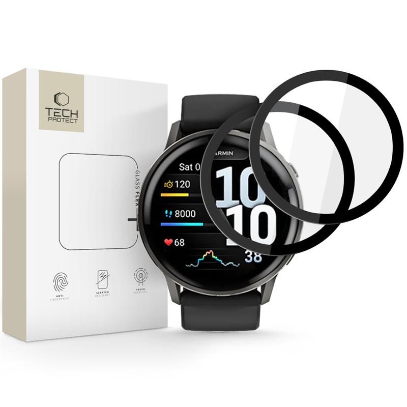 Tech-Protect Glass Flex+ 2-Pack Garmin Venu 4 (45 mm) Black