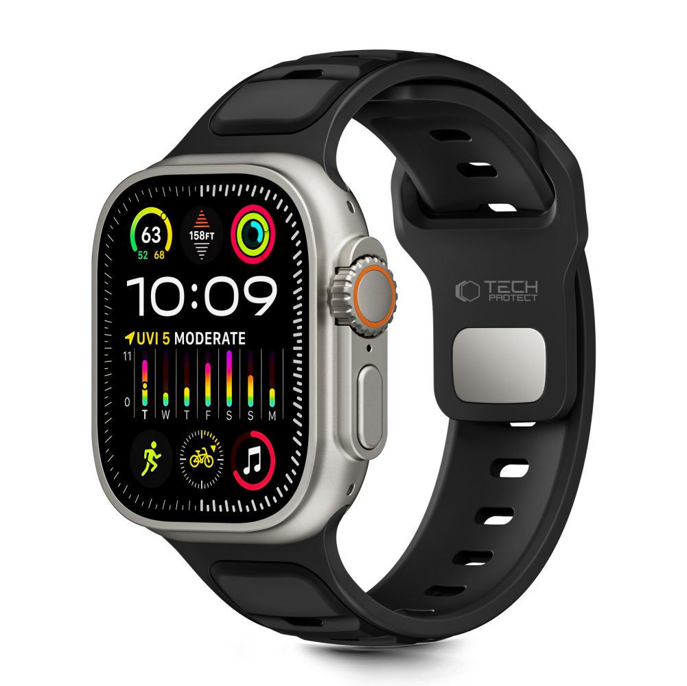 Tech-Protect Iconband Line Apple Watch SE/11/10/9/8/7/6/5/4/3/Ultra 1/2/3 (44/45/46/49mm) Black/Black