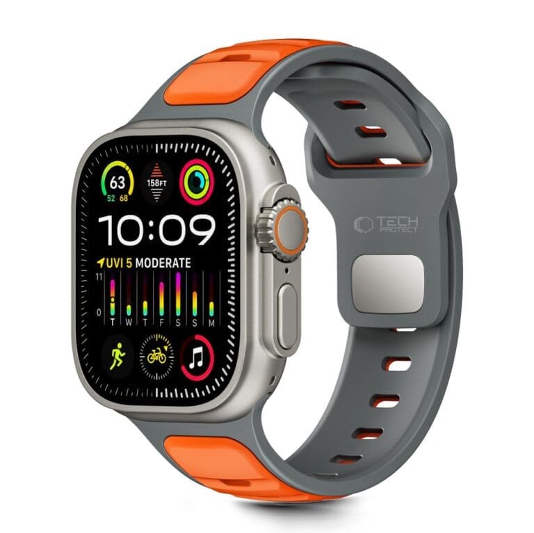 Tech-Protect Iconband Line Apple Watch SE/11/10/9/8/7/6/5/4/3/Ultra 1/2/3 (44/45/46/49mm) Grey/Orange