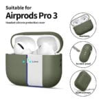 Tech-Protect Silicone Apple Olive Green AirPods Pro 3 Tok