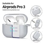 Tech-Protect Silicone Hook Apple Crayon Grey AirPods Pro 3 Tok