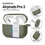 Tech-Protect Silicone Hook Apple Olive Green AirPods Pro 3 Tok