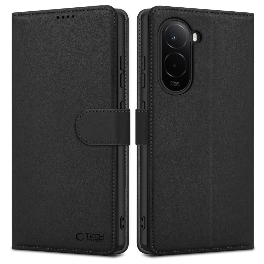 Tech-Protect Wallet Black Xiaomi Poco M7 Tok