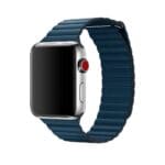 Apple Galaxy Blue Leather Band For SE/11/10/9/8/7/6/5/4/3 (42/41/40/38mm) Size L, Original Seal Mqv72Zm/A