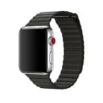 Apple Graphite Leather Band For SE/11/10/9/8/7/6/5/4/3/Ultra 1/2/3 (44/45/46/49mm) Cases Size M Original Seal Mqv62Zm/A