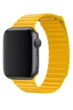 Apple Lemon Leather Band For SE/11/10/9/8/7/6/5/4/3/Ultra 1/2/3 (44/45/46/49mm) Cases Size M Original Seal Mxad2Zm/A