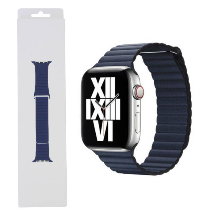 Apple Original Leather Loop Band SE/11/10/9/8/7/6/5/4/3 (42/41/40/38mm) Mlhm2Zm/A Size L Midnight Blue Original Seal