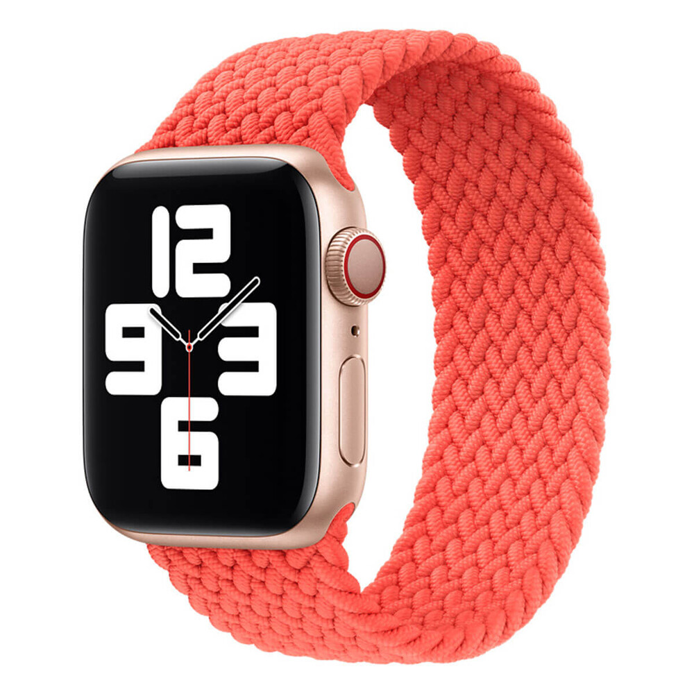 Apple Strap Apple Watch 3J268Zm/A Braided Solo Loop SE/11/10/9/8/7/6/5/4/3/Ultra 1/2/3 (44/45/46/49mm) Size 5 Electric Orange Original Seal