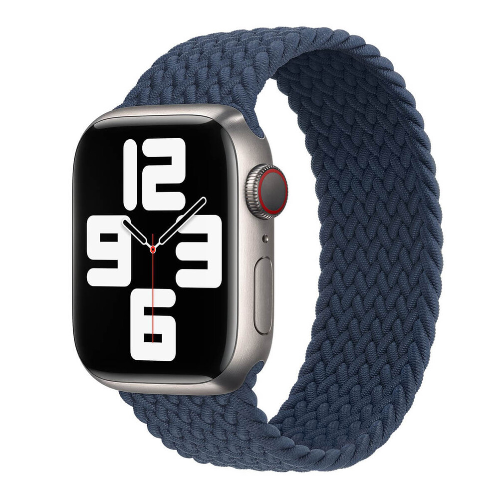 Apple Strap Apple Watch Ml6J3Zm/A Braided Solo Loop SE/11/10/9/8/7/6/5/4/3 (42/41/40/38mm) Size 4 Abyss Blue Original Seal