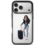 Woman Black Haired With Baggage iPhone 17 Pro Tok
