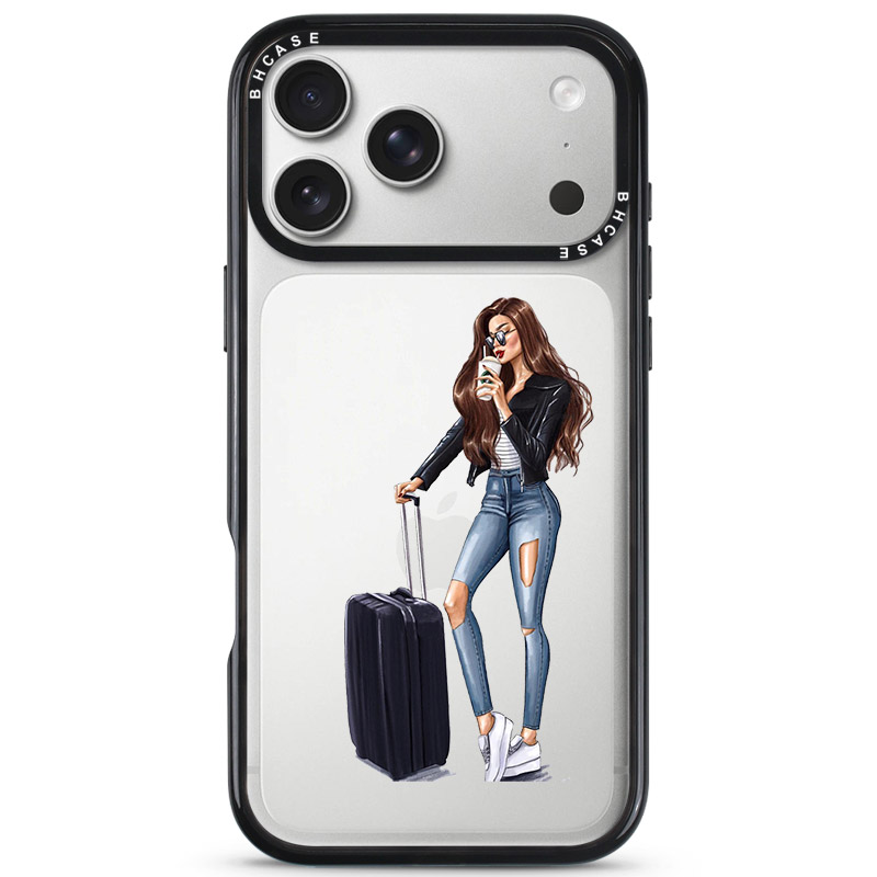 Woman Brunette With Baggage iPhone 17 Pro Tok