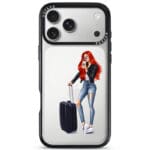 Woman Redhead With Baggage iPhone 17 Pro Tok