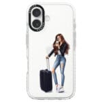 Woman Brunette With Baggage iPhone 16 Tok - Image 2