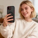 Tech-Protect Magcam MagSafe iPhone 16e / 17 e Matte Black / Red Tok