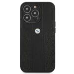 BMW BMHCP13LRSPPK Black Hardcase Leather Curve Perforate iPhone 13/13 Pro Tok