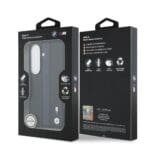 BMW M PU Leather Perforated Stripes and Metal Logo Magnetic Blue Samsung Galaxy S26 Tok