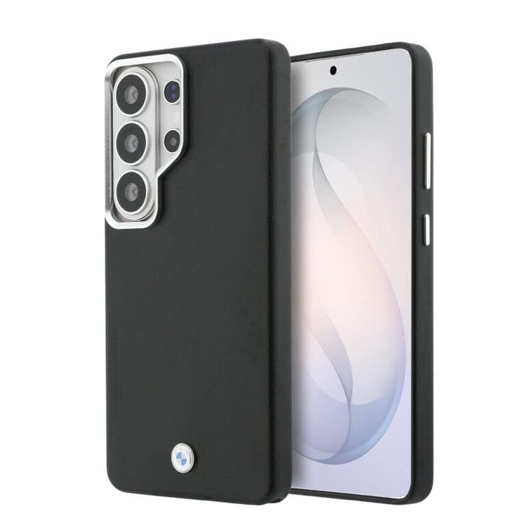 BMW Signature PU Leather Metal Logo Magnetic Black Samsung Galaxy S26 Ultra Tok