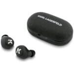 Earphone TWS Karl Lagerfeld Saffiano Logo ENC Black