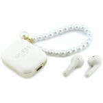 Earphones TWS Guess Pearl Strap White