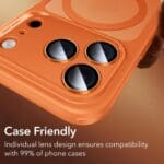 ESR Armorite Camera Protector Orange iPhone 14 Pro/14 Pro Max/15 Pro/15 Pro Max/16 Pro/16 Pro Max/17 Pro/17 Pro Max