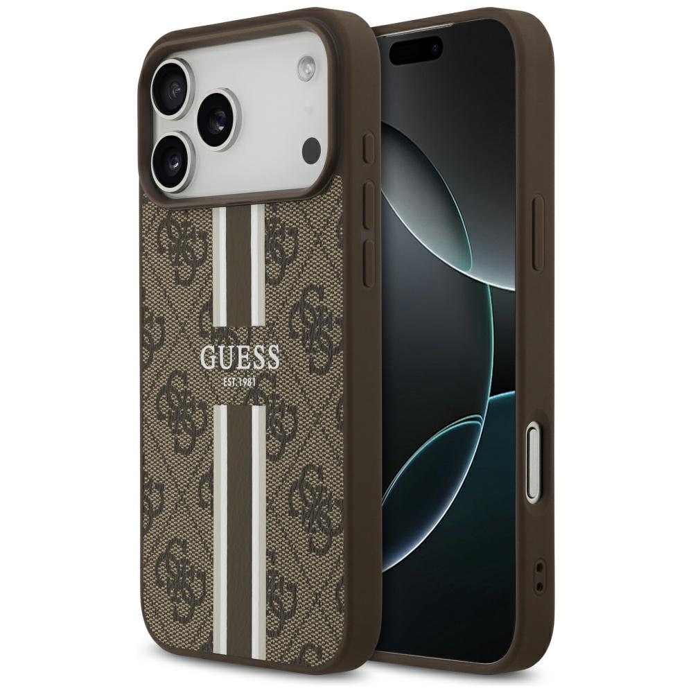 Guess 4G Printed Stripes MagSafe Brown iPhone 17 Pro Max Tok
