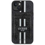 Guess 4G Stripes with wallet MagSafe Black iPhone 15 Tok