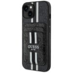 Guess 4G Stripes with wallet MagSafe Black iPhone 15 Tok