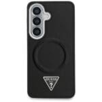 Guess Embossed Ring Triangle Logo MagSafe Black Samsung Galaxy S26 Tok