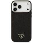 Guess Glitter Triangle Logo MagSafe Black iPhone 17 Pro Max Tok