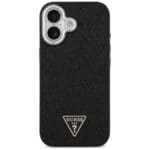 Guess Glitter Triangle Logo MagSafe Black iPhone 17 Tok