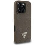 Guess Grained Hot Stamp Peony Triangle Logo MagSafe Brown iPhone 16 Pro Max Tok