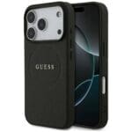 Guess Grained Ring MagSafe Black iPhone 17 Pro Tok