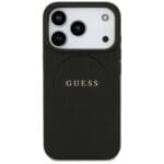 Guess Grained Ring MagSafe Black iPhone 17 Pro Tok
