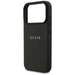Guess Grained Ring MagSafe Black iPhone 17 Pro Tok