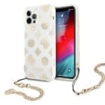 Guess GUHCP12LKSPEGO 6,7" Gold Hardcase Peony Chain Collection iPhone 12 Pro Max Tok