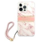 Guess GUHCP13LKMABPI Pink Hardcase Marble Strap Collection iPhone 13/13 Pro Tok