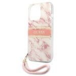 Guess GUHCP13LKMABPI Pink Hardcase Marble Strap Collection iPhone 13/13 Pro Tok