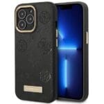 Guess GUHMP14XSAPSTK Black Hardcase Peony Logo Plate MagSafe iPhone 14 Pro Max Tok