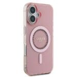 Guess GUHMP16MPFTDTEP Pink Hardcase IML Rhinestones MagSafe iPhone 16 Plus Tok