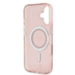 Guess GUHMP16MPFTDTEP Pink Hardcase IML Rhinestones MagSafe iPhone 16 Plus Tok
