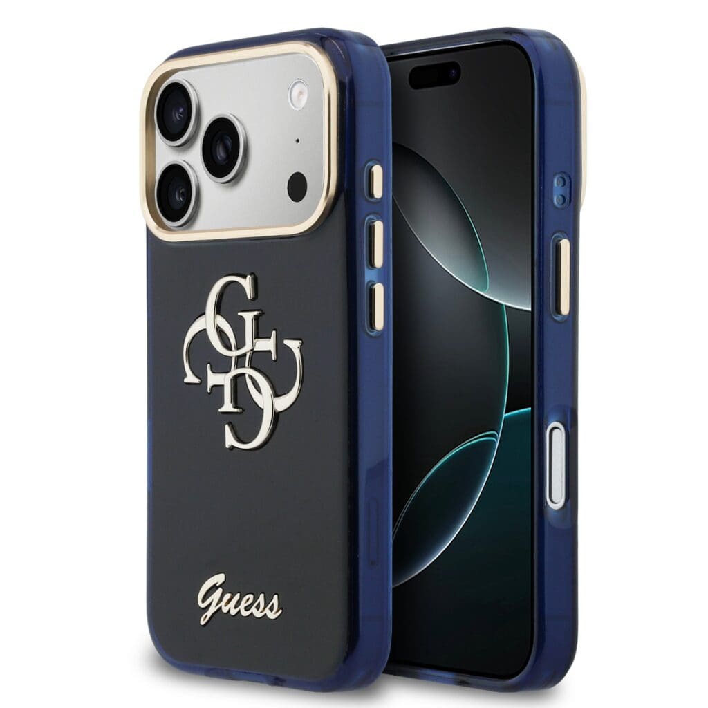 Guess IML 4G Script Metal Logo Blue iPhone 17 Pro Max Tok