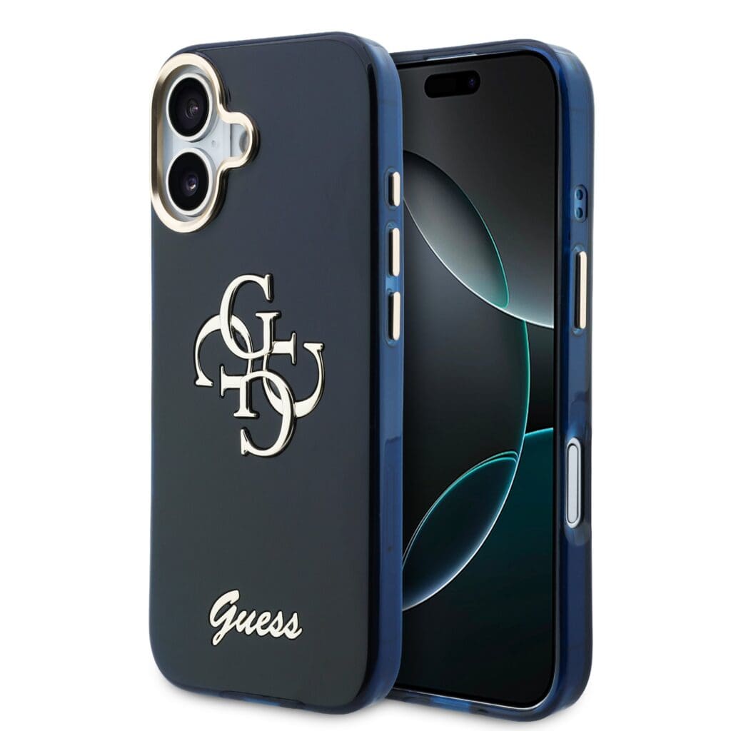 Guess IML 4G Script Metal Logo Blue iPhone 17 Tok