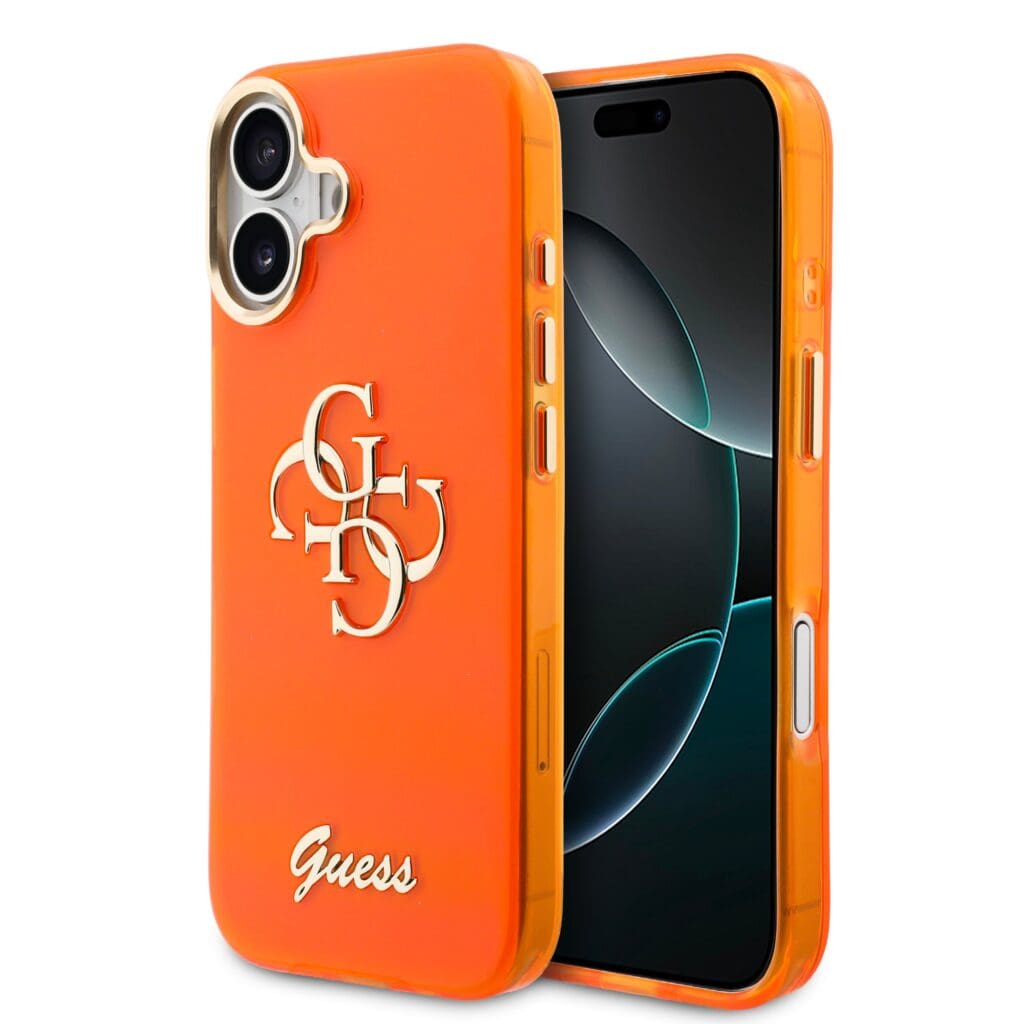 Guess IML 4G Script Metal Logo Orange iPhone 17 Tok