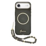 Guess IML Glitter Script Strap MagSafe Black iPhone 17 Air Tok