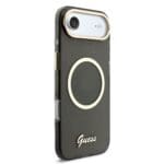Guess IML Glitter Script Strap MagSafe Black iPhone 17 Air Tok