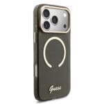 Guess IML Glitter Script Strap MagSafe Black iPhone 17 Pro Max Tok