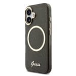 Guess IML Glitter Script Strap MagSafe Black iPhone 17 Tok