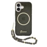 Guess IML Glitter Script Strap MagSafe Black iPhone 17 Tok